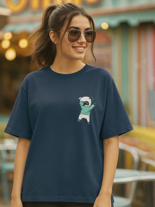 Graphic Printed Round Neck Cotton Oversized T-shirt